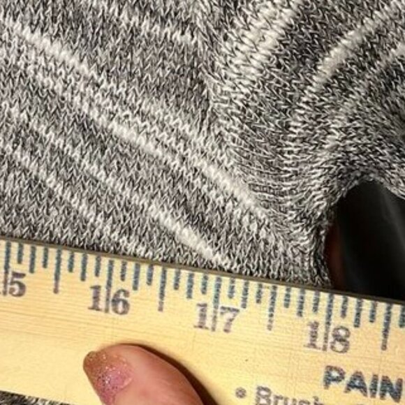 La Blanca Striped Knit Hoodie Tunic Top – Gray/White - Picture 7 of 10